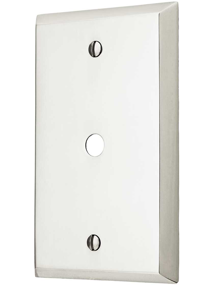 Traditional Single Gang Cable Outlet Cover Plate in Brass